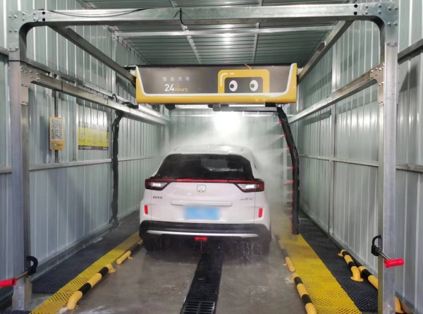西安（東港）特來電停車場(chǎng)訂購(gòu)的無接觸洗車機(jī)安裝完成